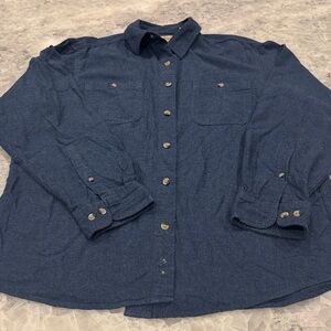 Classic Redhead Brand Button-Up Navy Blue Shirt